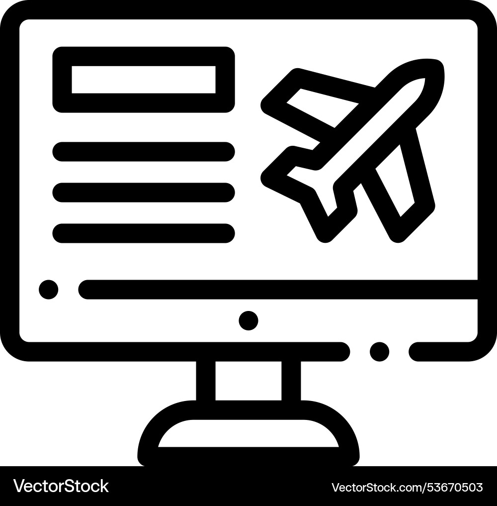 Flight route icon thin linear style design Flight route icon thin linear style design Vector Image