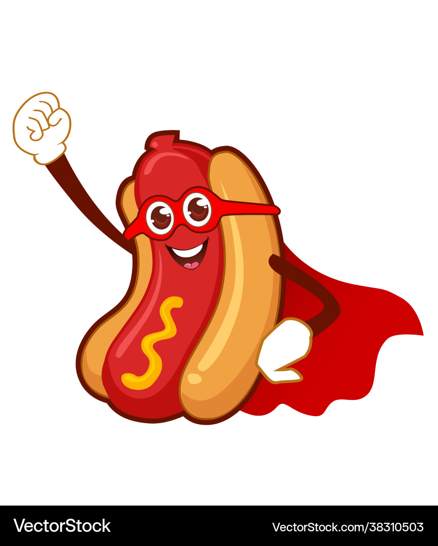 Hot Dog Essen Maskottchen Hot Dog Essen Maskottchen vektorbild