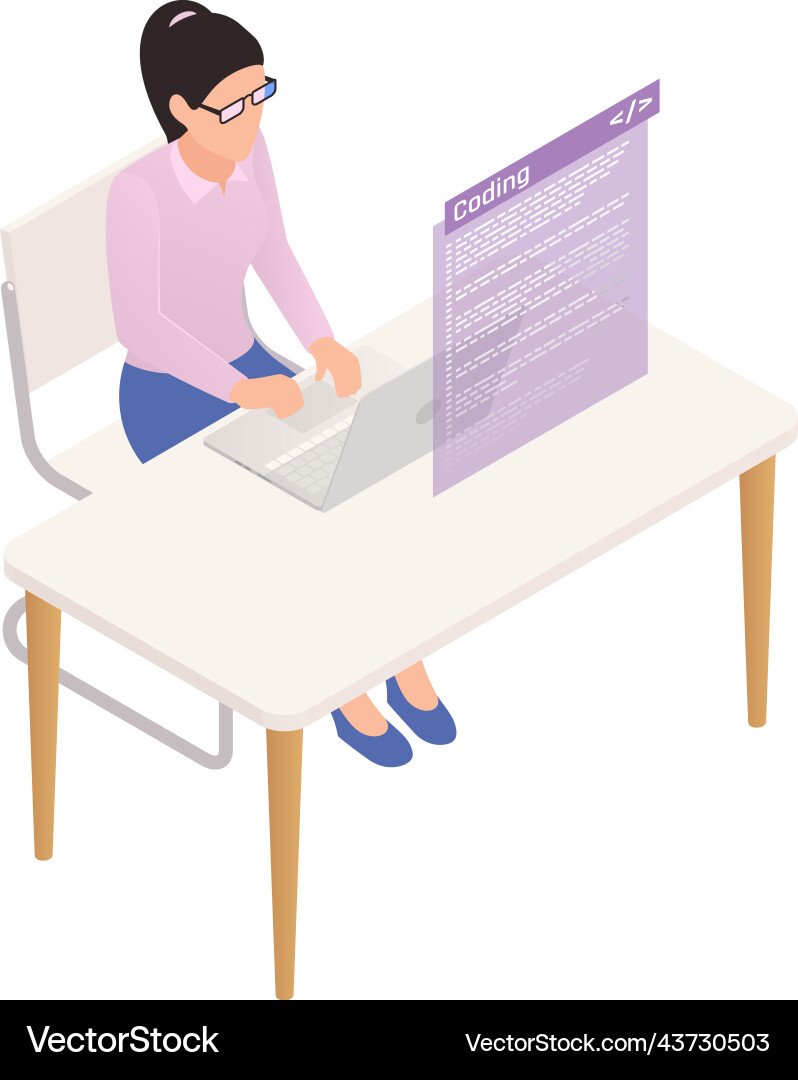 Isometric programmer Vector Image