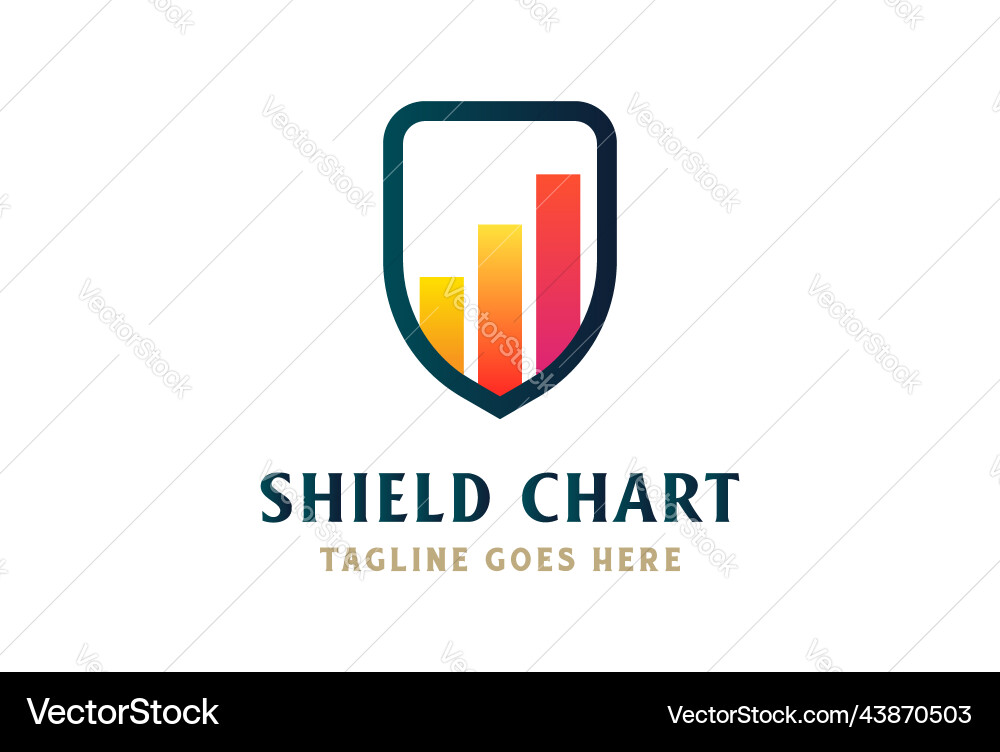 Modern simple shield with diagram chart Modern simple shield with diagram chart vector image
