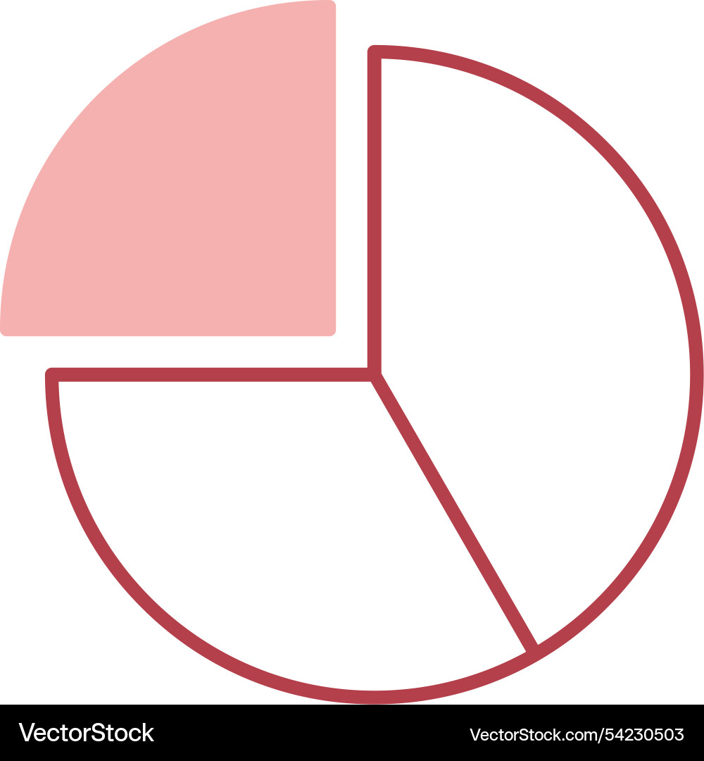 Pie chart line fill icon Vector Image