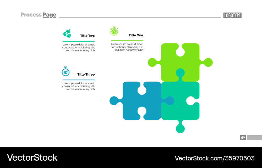 Puzzle diagram with three elements template vector image