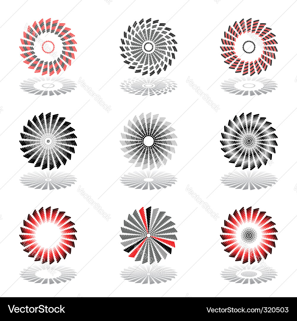 Radial Motion Elements Vector Image