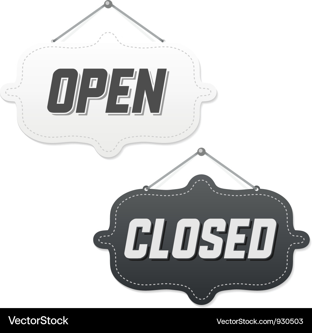 Retro Open & Closed Signs Vector Image