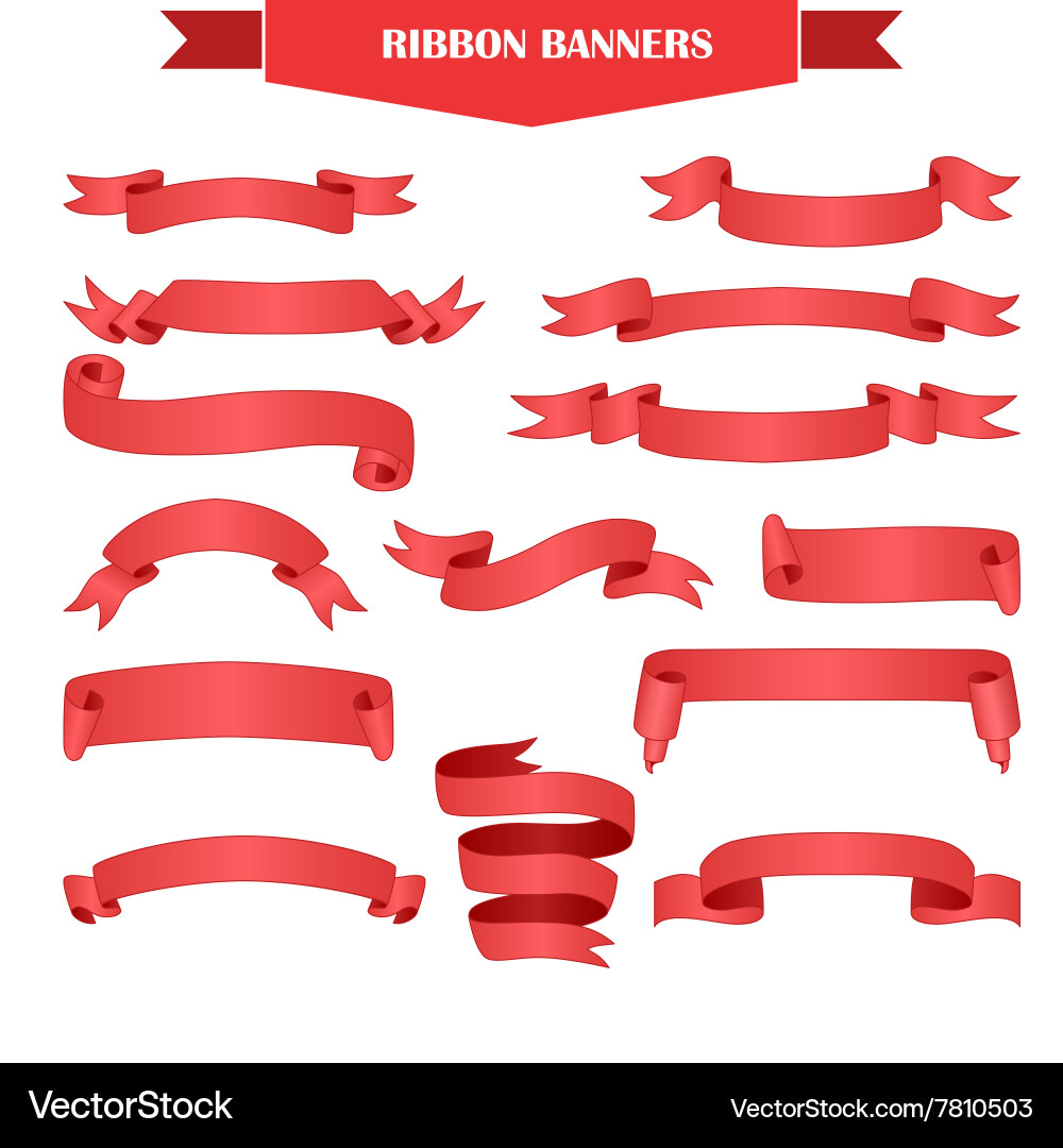 Ribbon banner set vector image