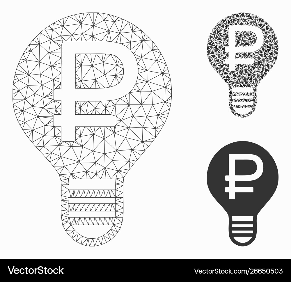 Rouble bulb mesh 2d model and triangle vector image