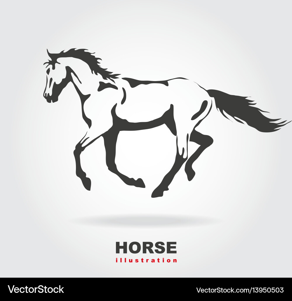 Running Horse Silhouette Vector Image