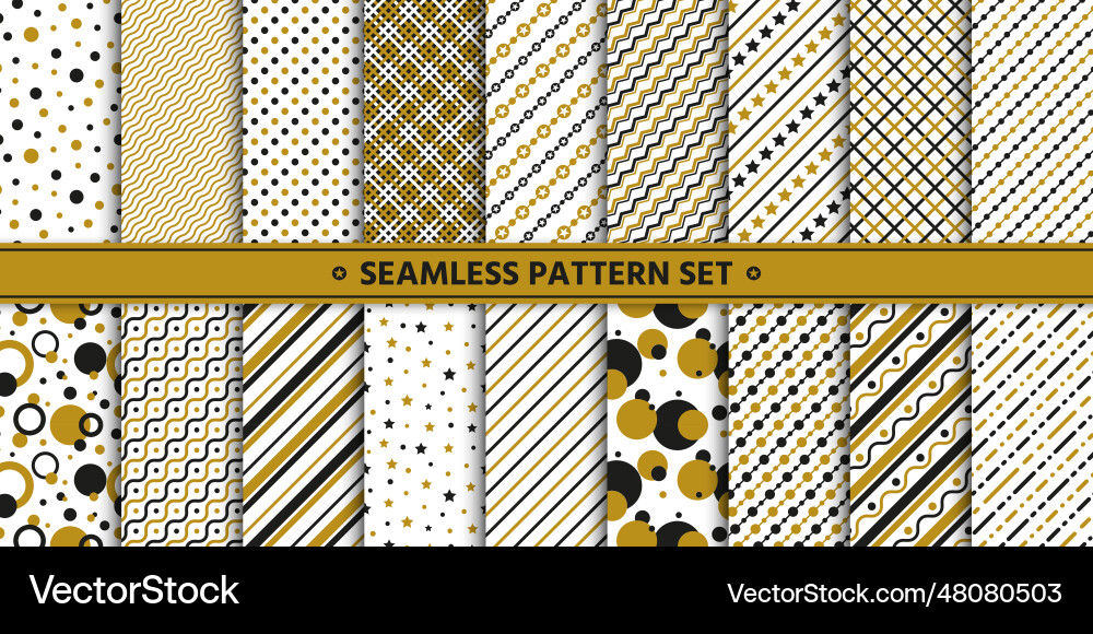 Seamless pattern line circle star set paper wrap Vector Image