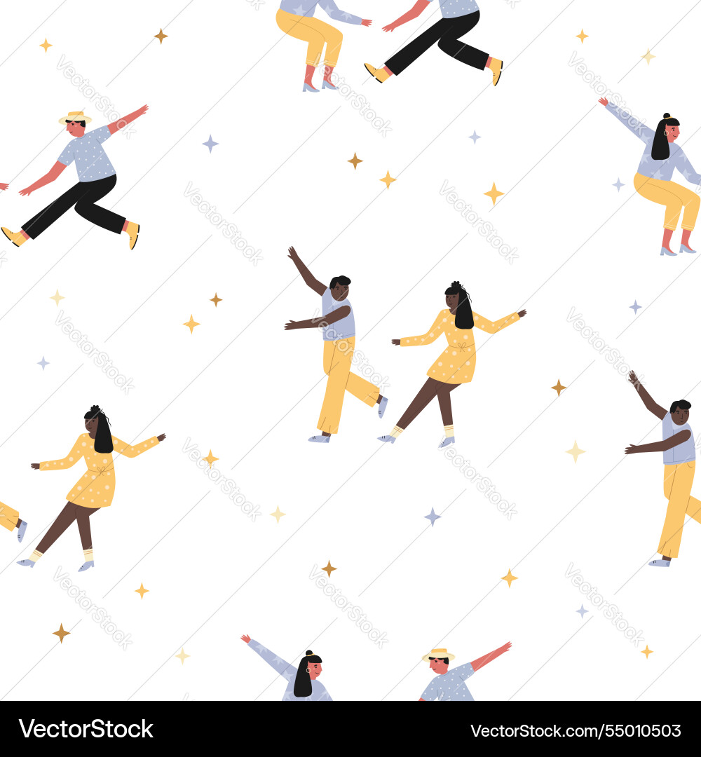 Seamless pattern with cheerful swing dancing Seamless pattern with cheerful swing dancing vector image