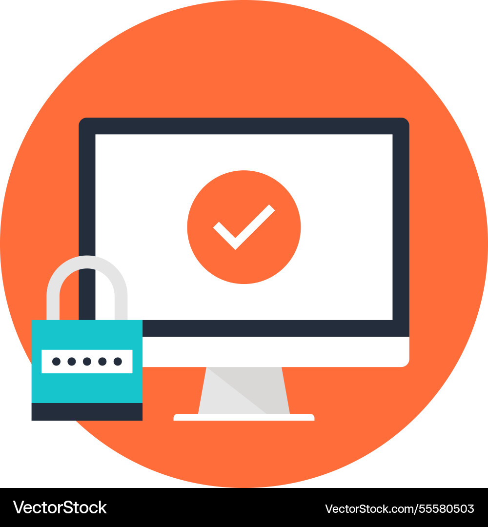Security flat web icon vector image