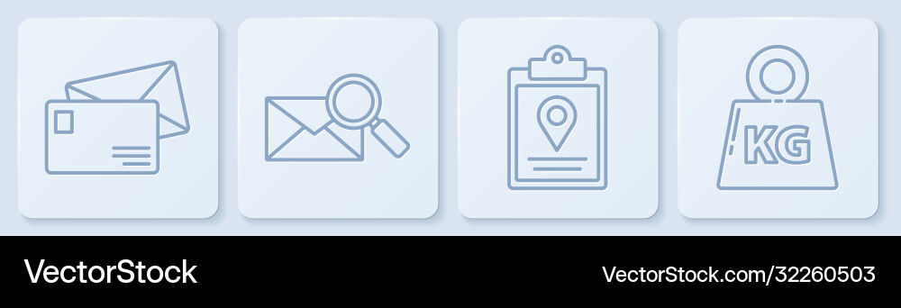 Set line envelope document tracking marker system Set line envelope document tracking marker system vector image