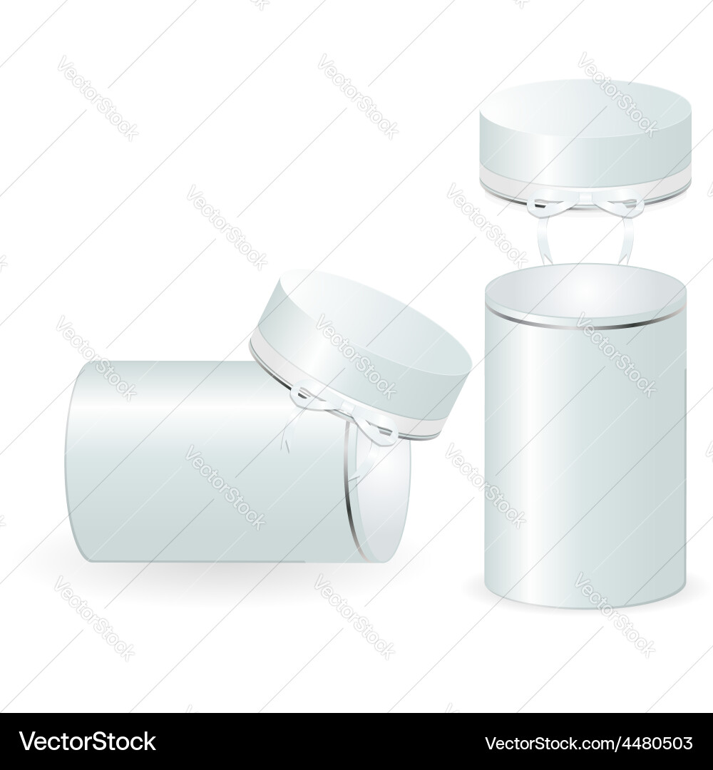 Set of two open round gift boxes Vector Image