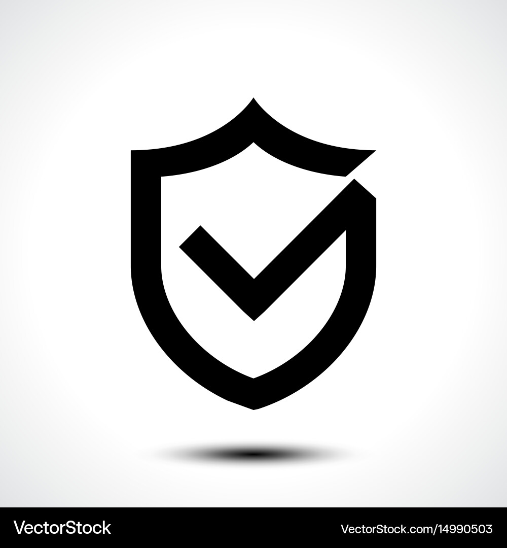 Shield with Check Mark Icon vector image