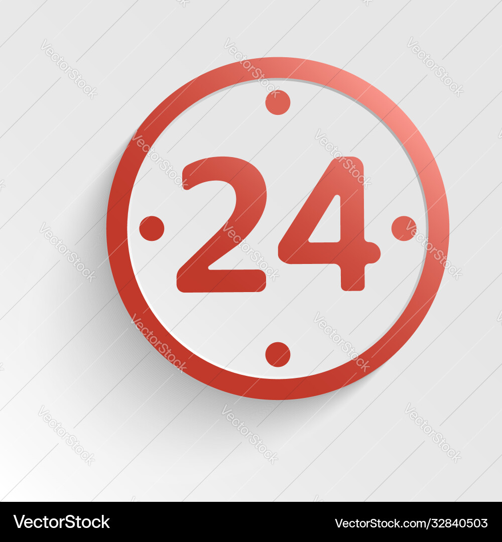 Sign - 24 hours a day in form clock Sign - 24 hours a day in form clock Vector Image