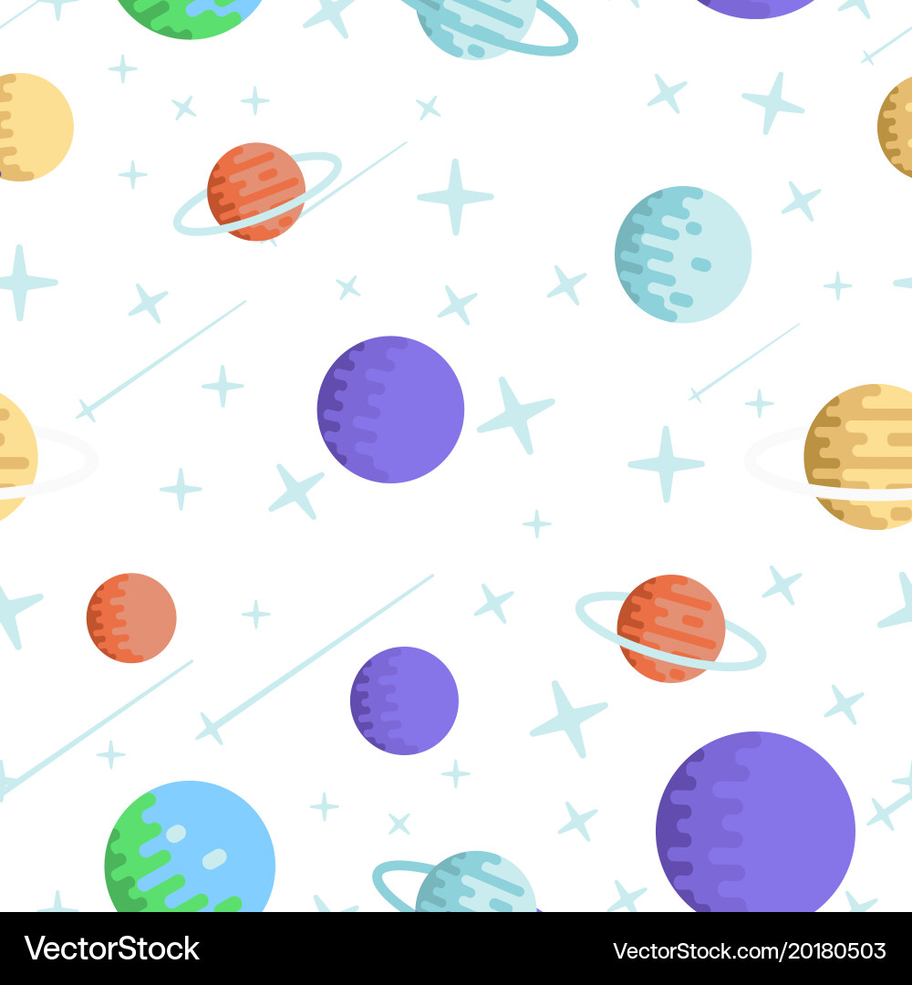 Space planets pattern vector image