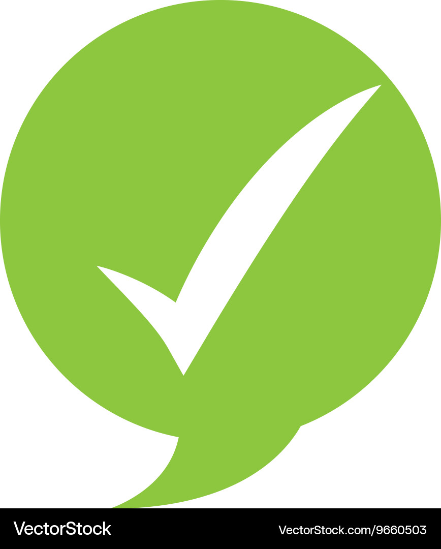 Speech bubble approval isolated icon design vector image