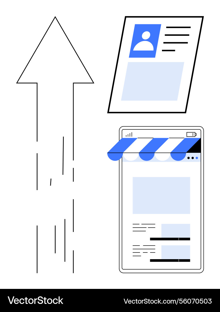 User profile and online storefront connected User profile and online storefront connected vector image