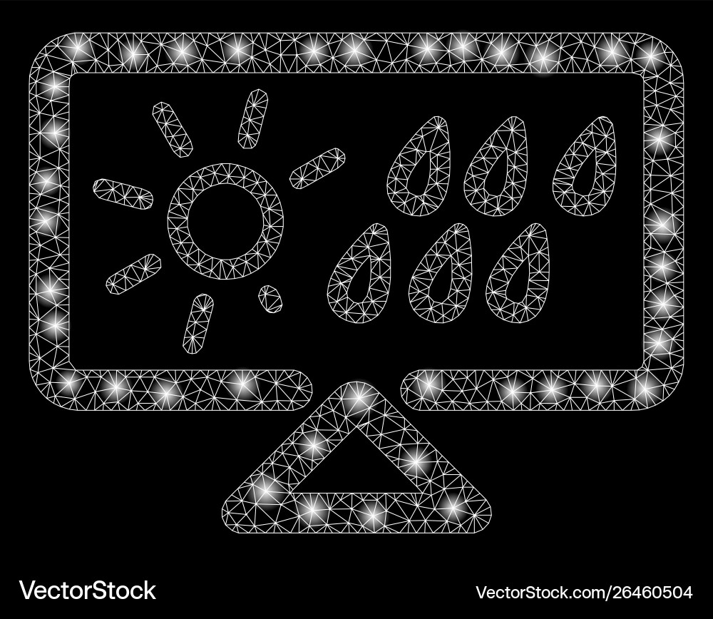 Bright mesh wire frame weather forecast display Bright mesh wire frame weather forecast display vector image