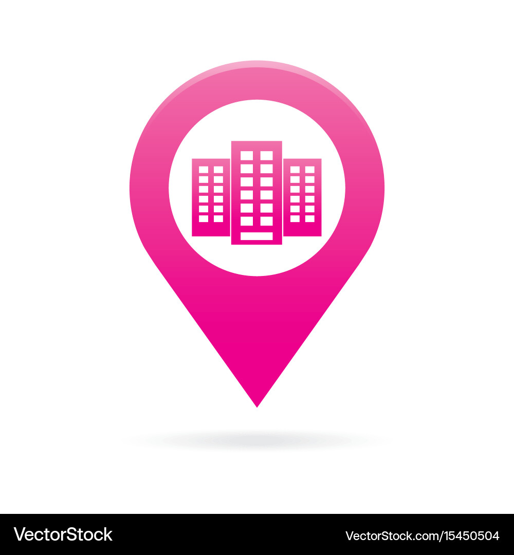 Building map pointer icon marker gps location vector image