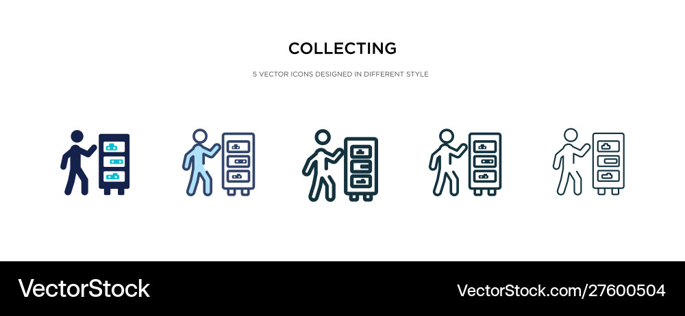 Collecting icon in different style two colored Collecting icon in different style two colored vector image