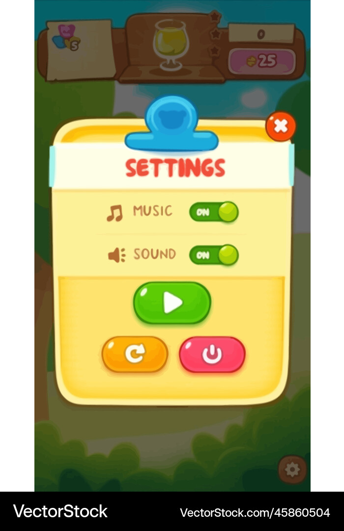 Complete set of level button game ui pop-up icon Vector Image