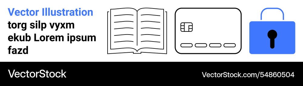 Digital security reading with book credit card Digital security reading with book credit card vector image