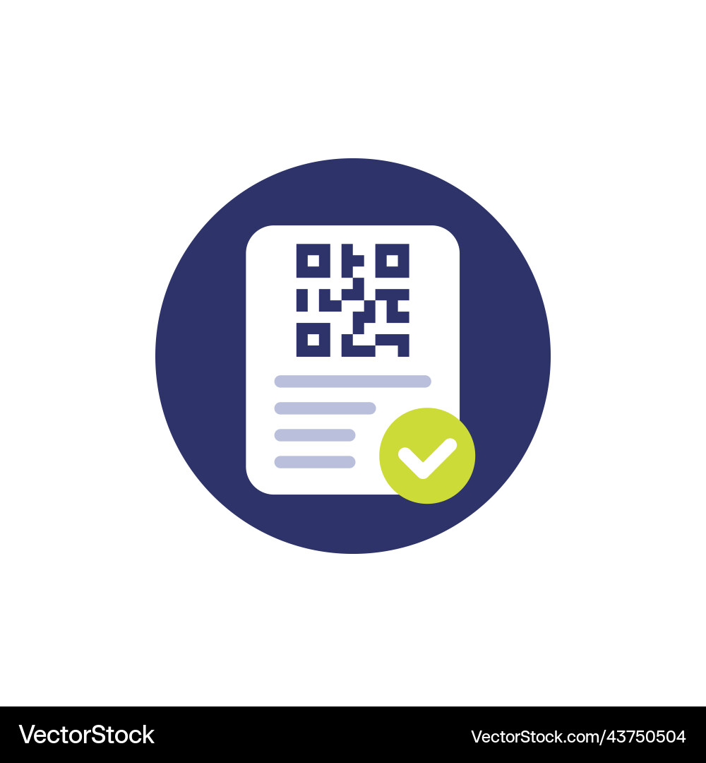 Document with qr code icon flat vector image