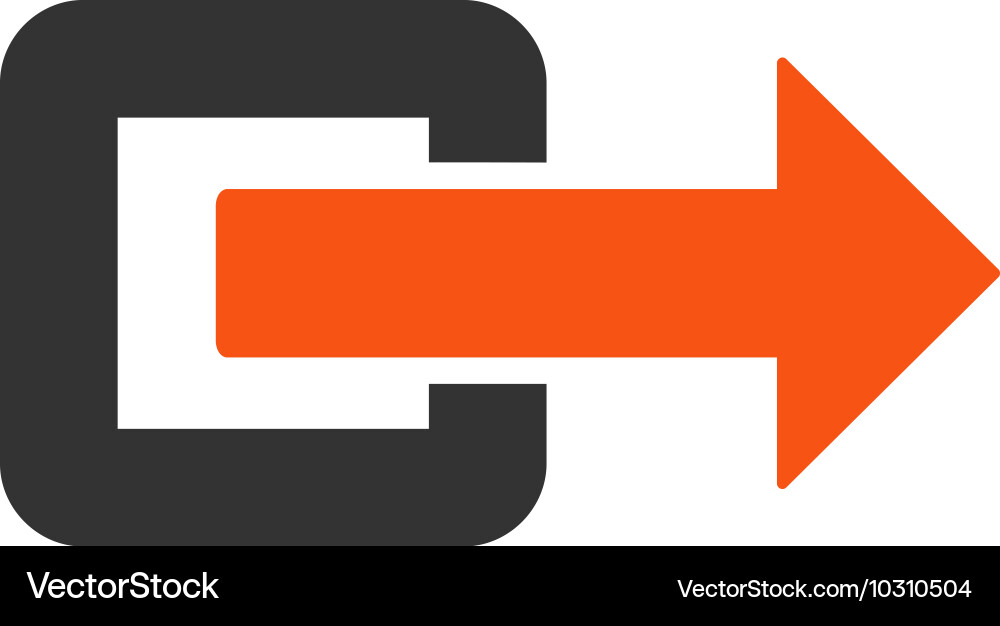 Exit direction flat icon vector image