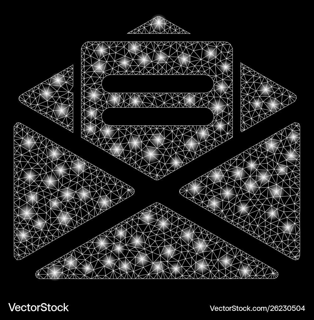 Flare mesh 2d open mail with flash spots Flare mesh 2d open mail with flash spots vector image