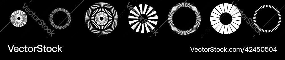 Geometric circle element with dashed lines Vector Image