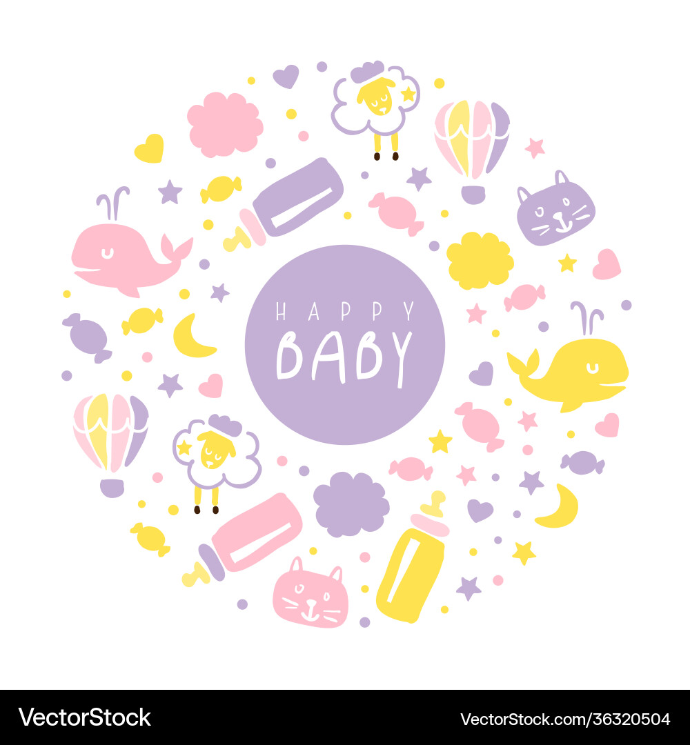 Glückliche Baby Banner Vorlage Kinder Produkte Glückliche Baby Banner Vorlage Kinder Produkte vektorbild