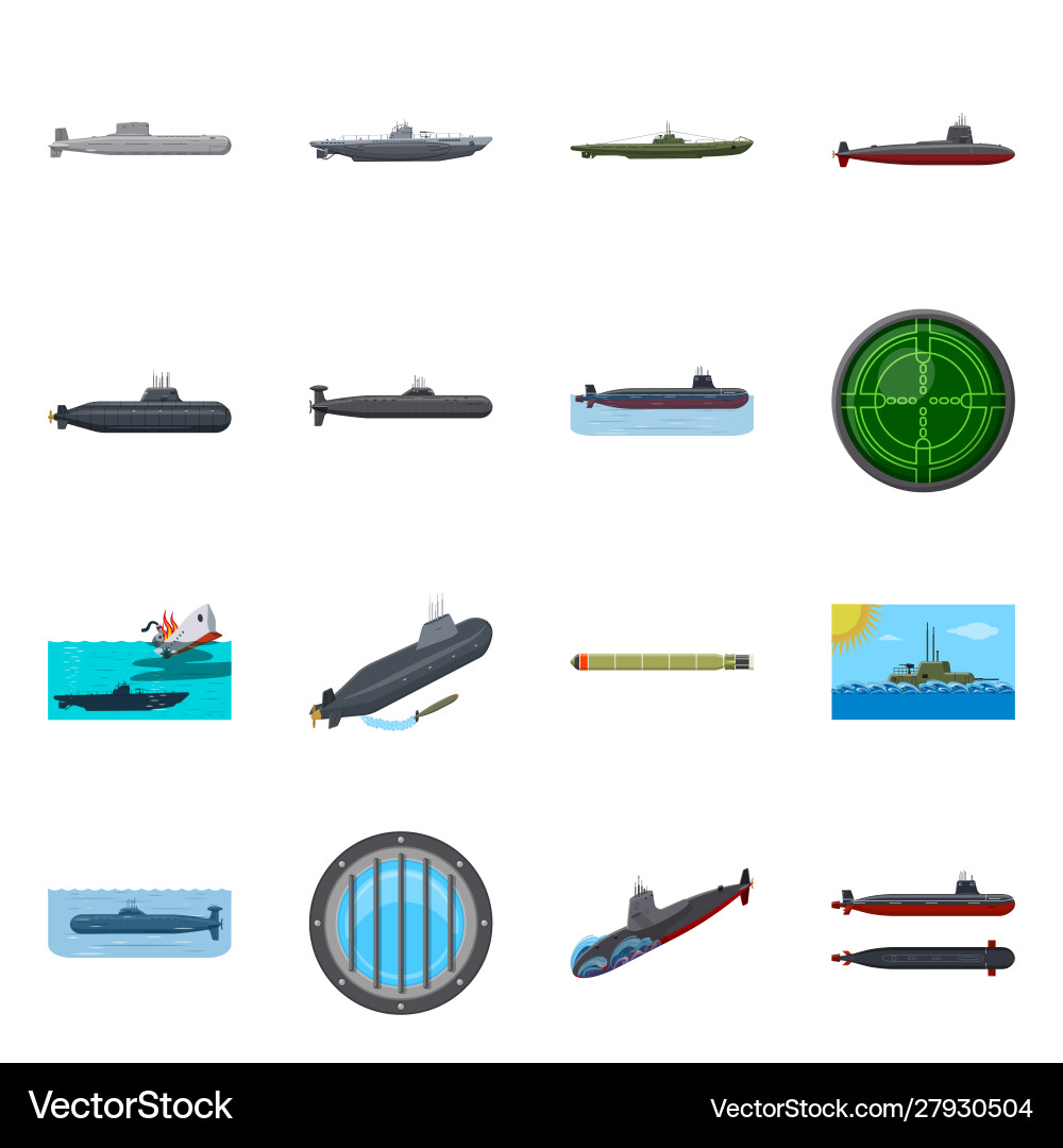 Isolated object boat and navy symbol set Isolated object boat and navy symbol set vector image