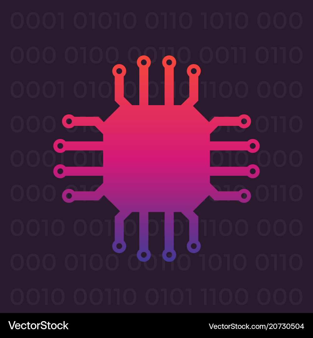 Microchip Icon - Circuit Board vector image