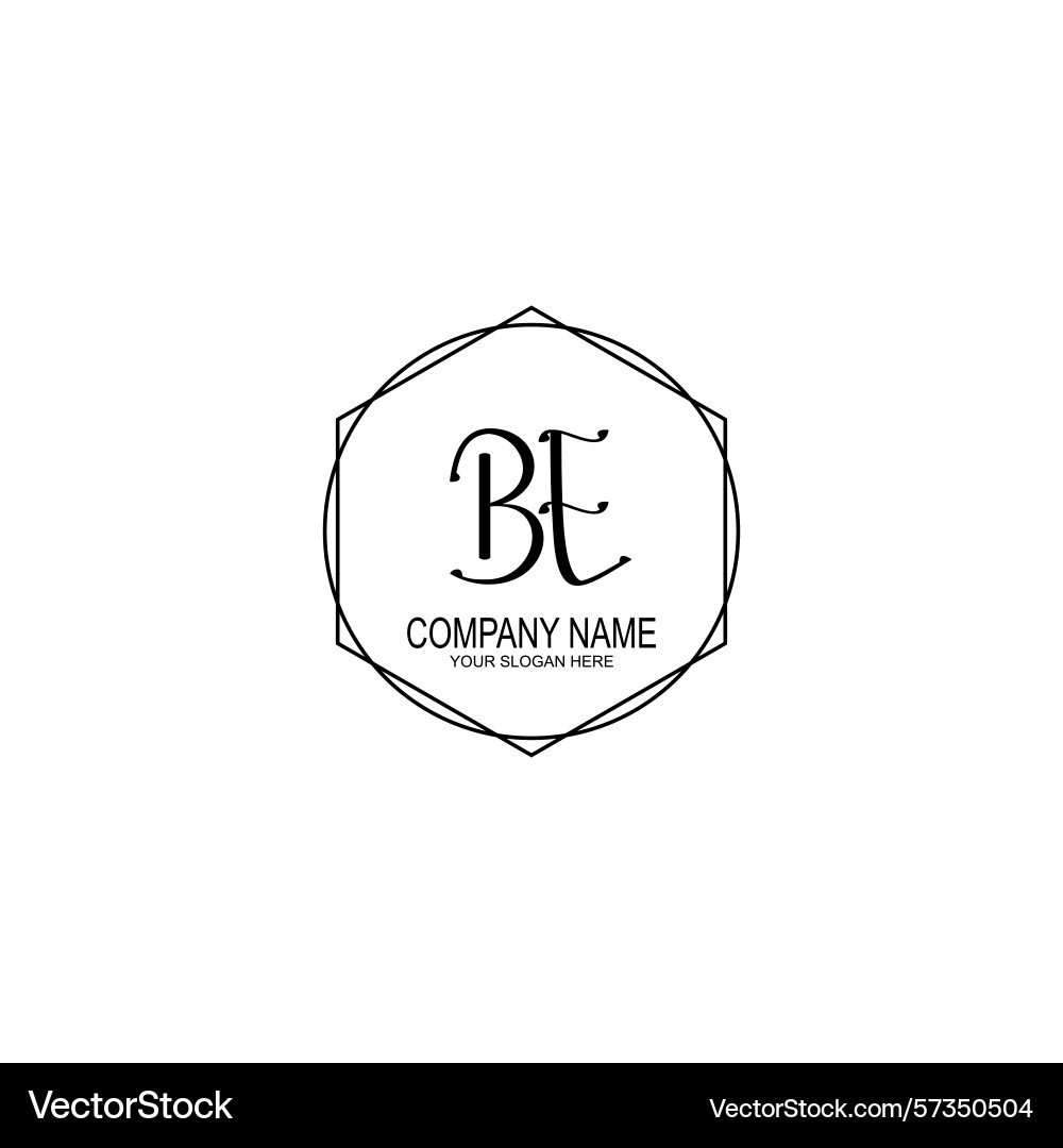 Minimalist handwritten be initial logos with soft Vector Image