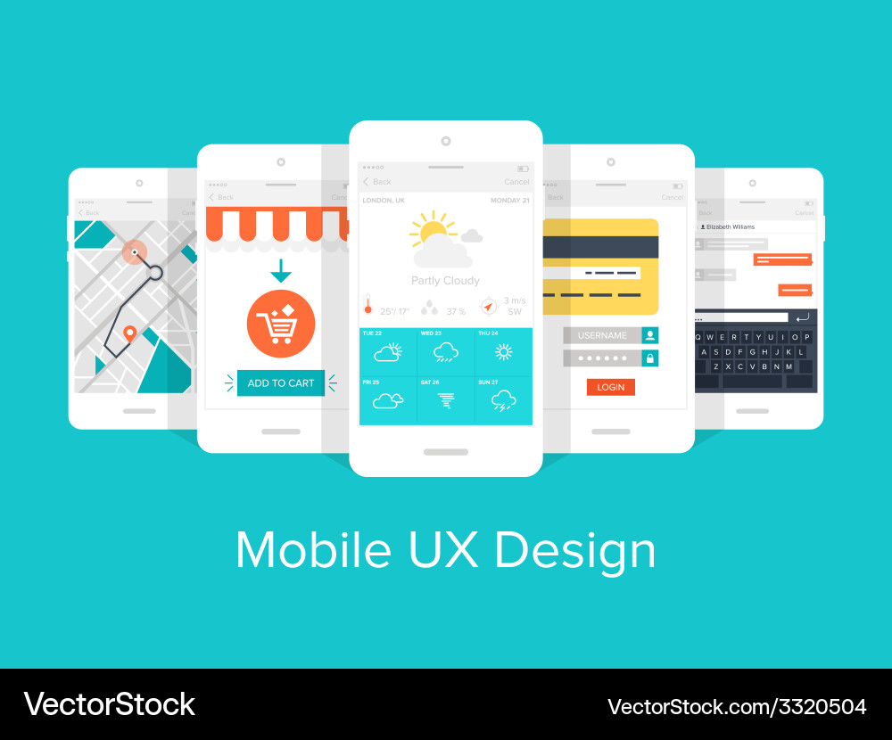 Mobile UI Elements Vector Image