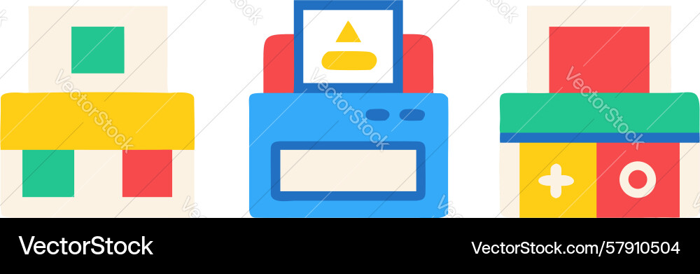 Multifunction printer with scan and print Vector Image