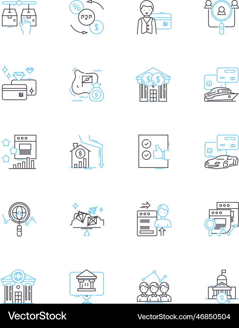 My supervision linear icons set guidance support My supervision linear icons set guidance support vector image
