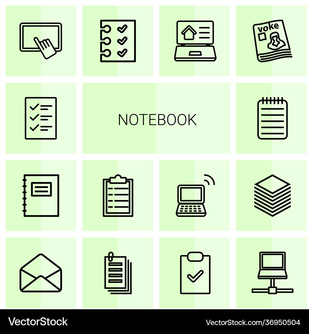 Notebook icons vector image