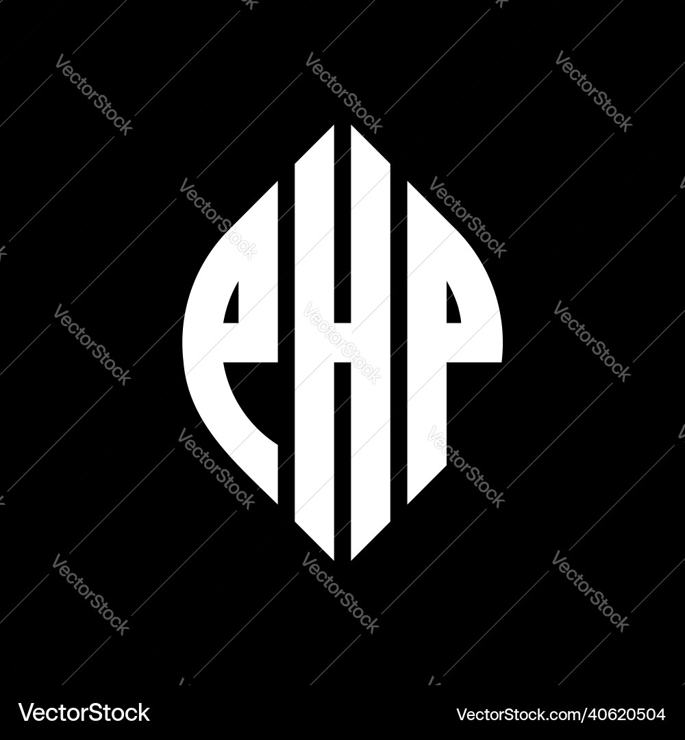 Php circle letter logo design vector image