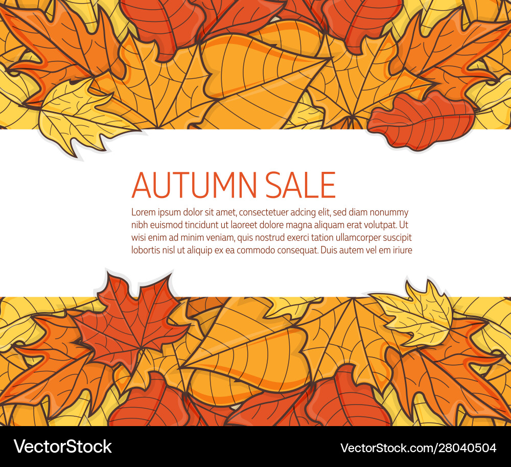 Sale and clearance concept banner leaf fall Sale and clearance concept banner leaf fall vector image