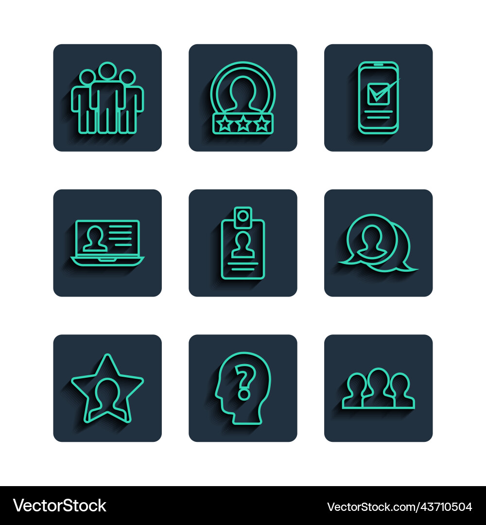 Set line head hunting with question mark users Vector Image