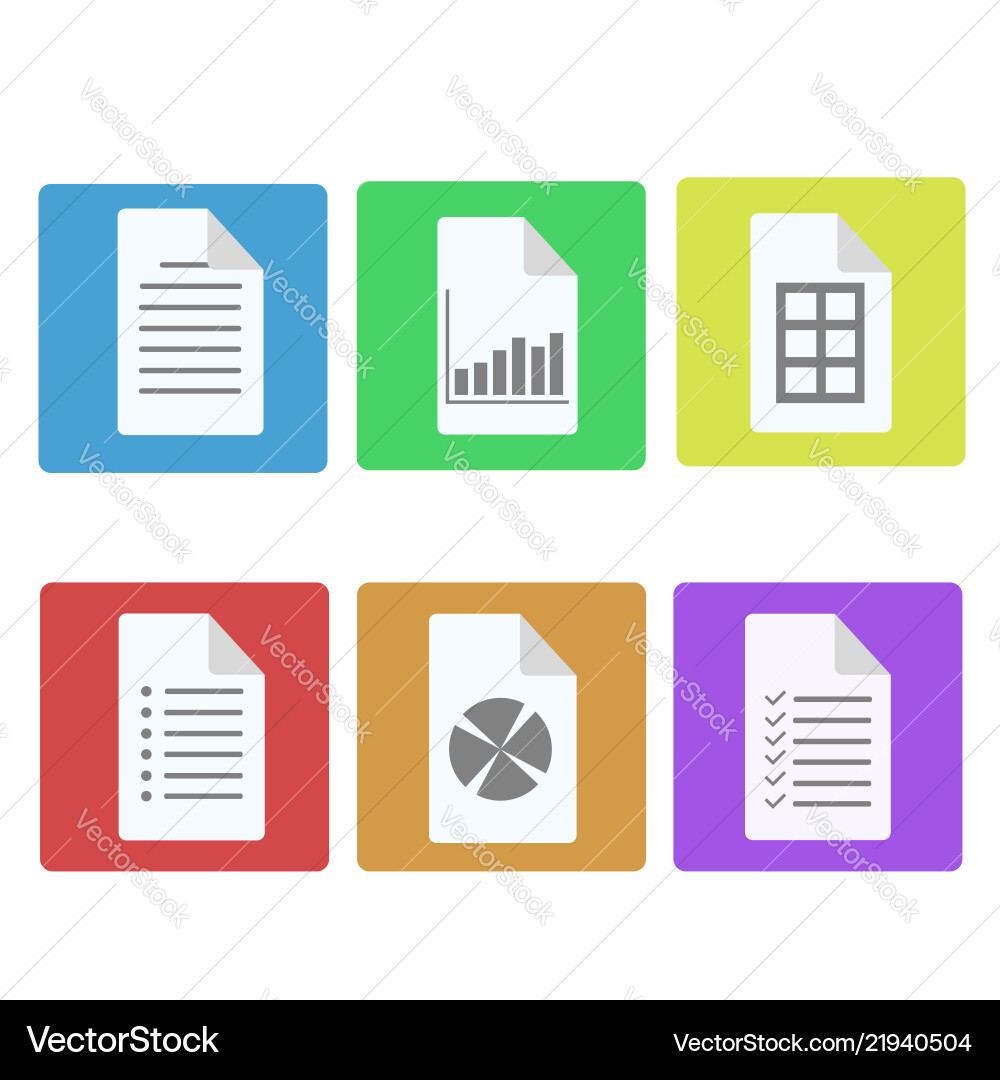 Set of web document flat icon stock vector image
