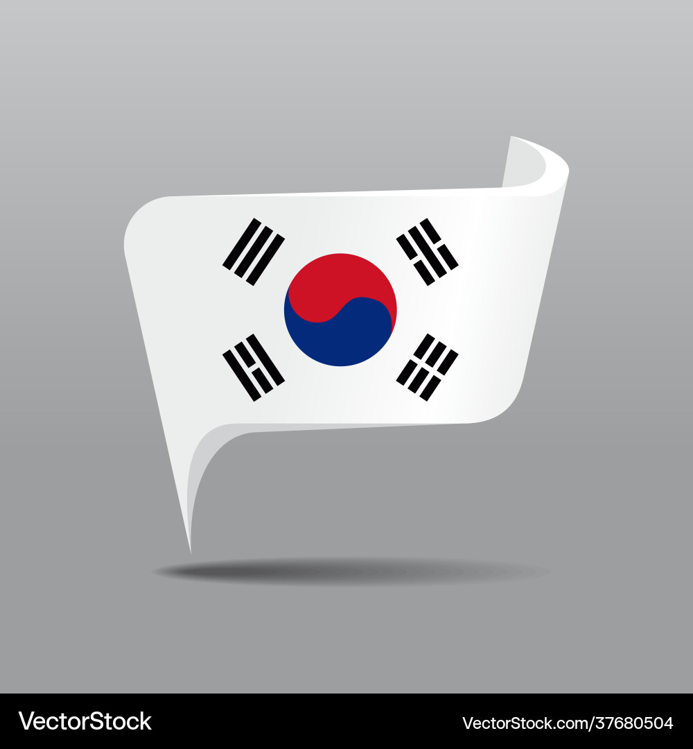 South Korea Flag Pointer Map Icon vector image