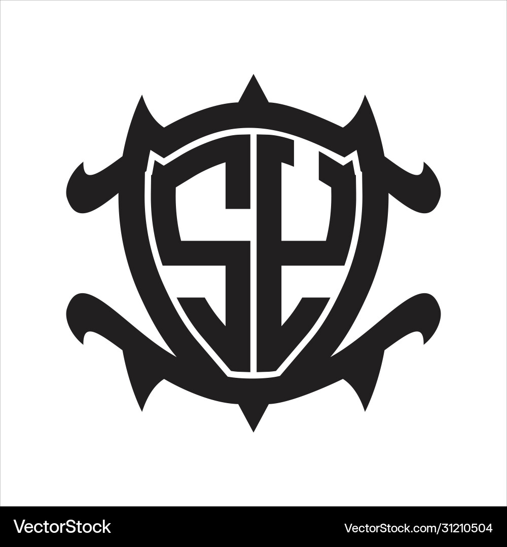 Sy logo monogram isolated with frame shield shape vector image