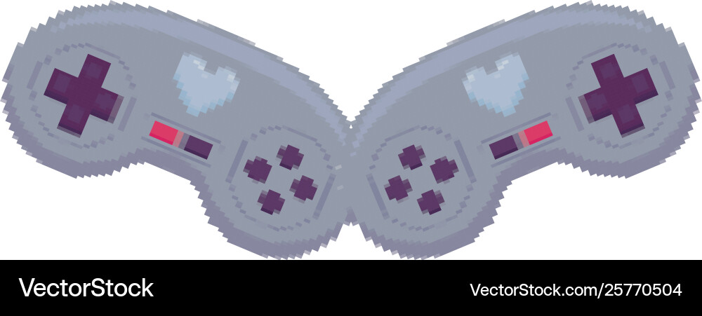 Video game controls pixelate icon Video game controls pixelate icon Vector Image