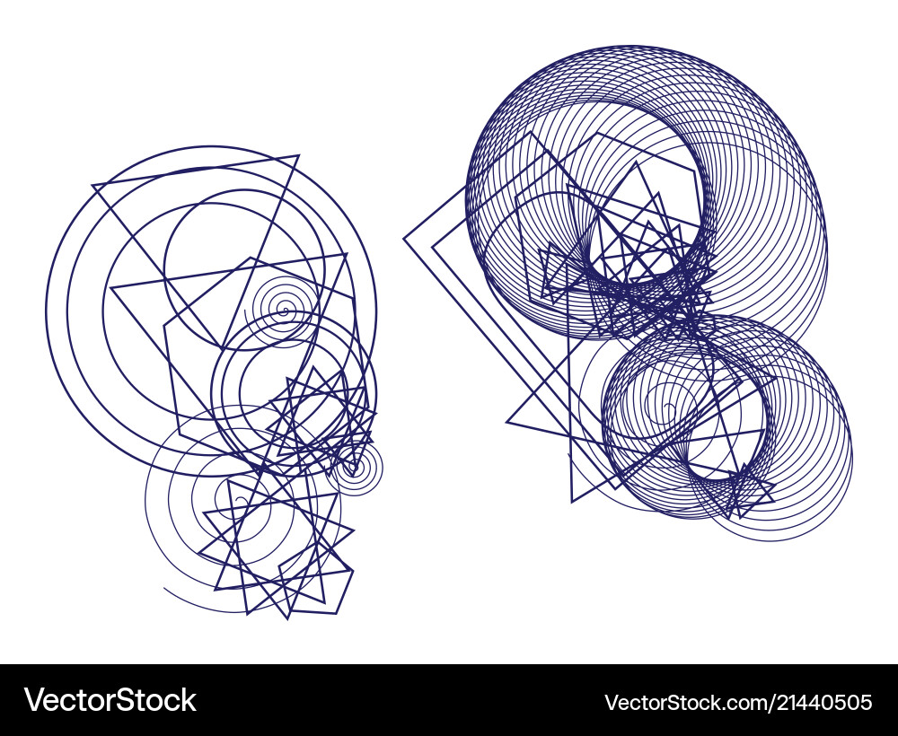 Abstract geometric background with shape of mixed vector image