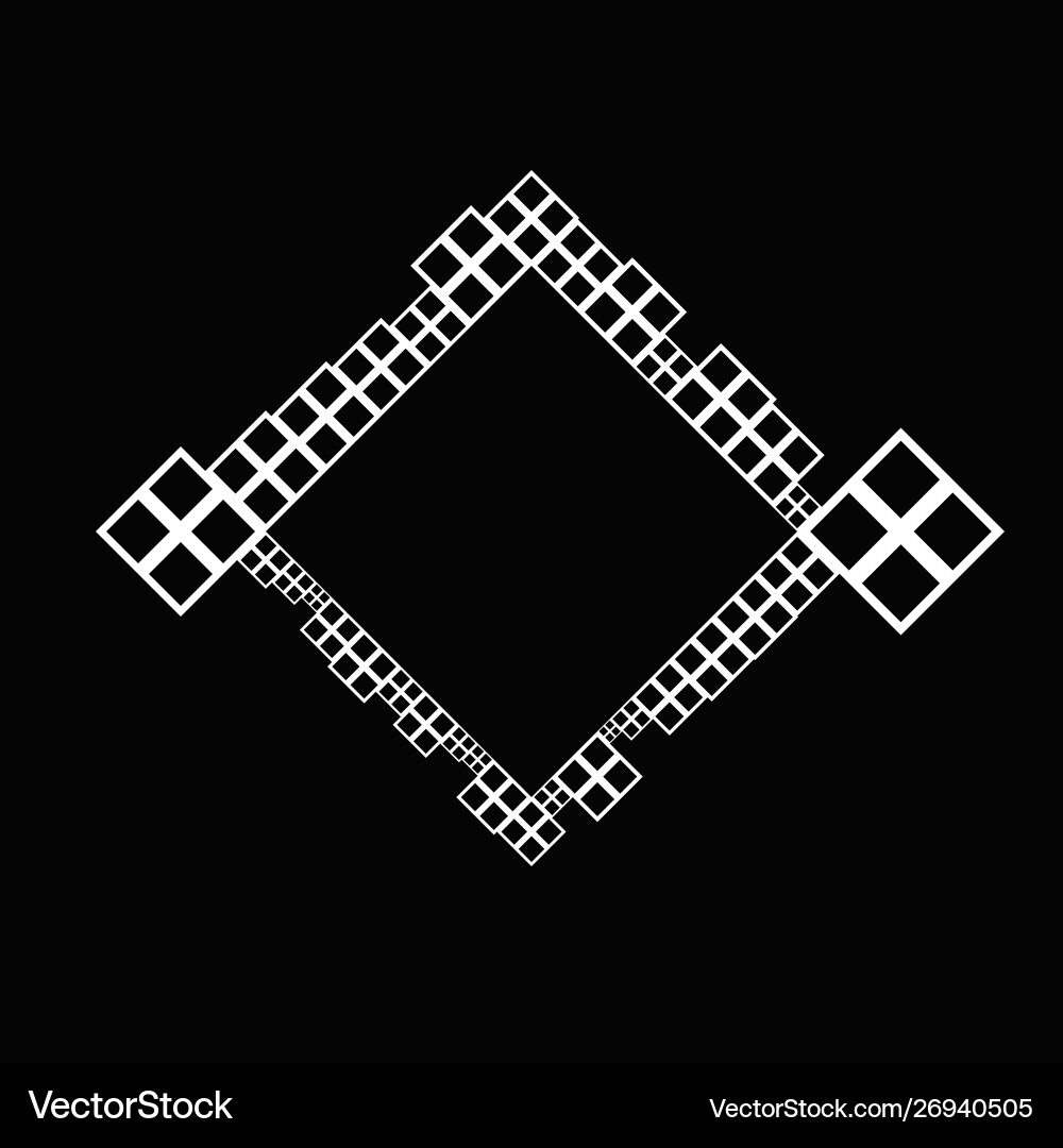 Abstract modern diagonal square border design vector image