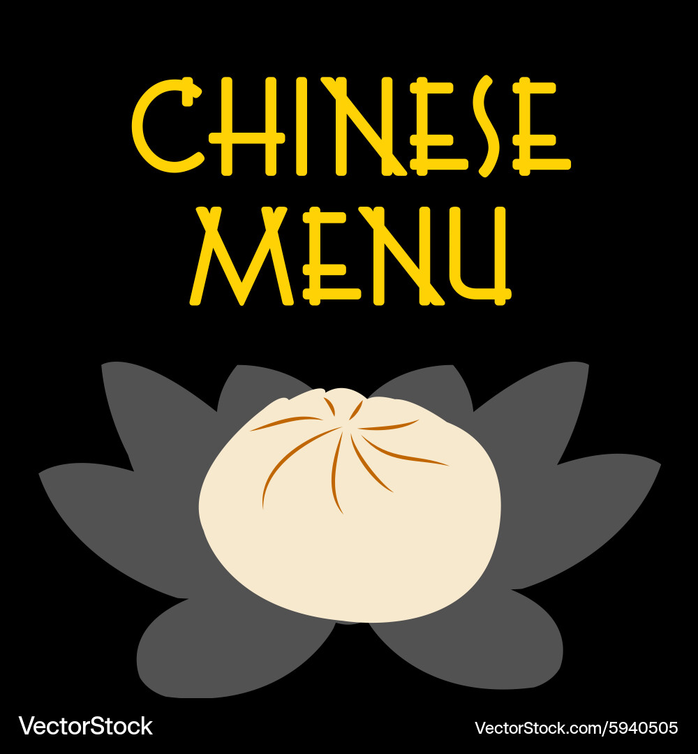 Colored chinese menu design with text vector image