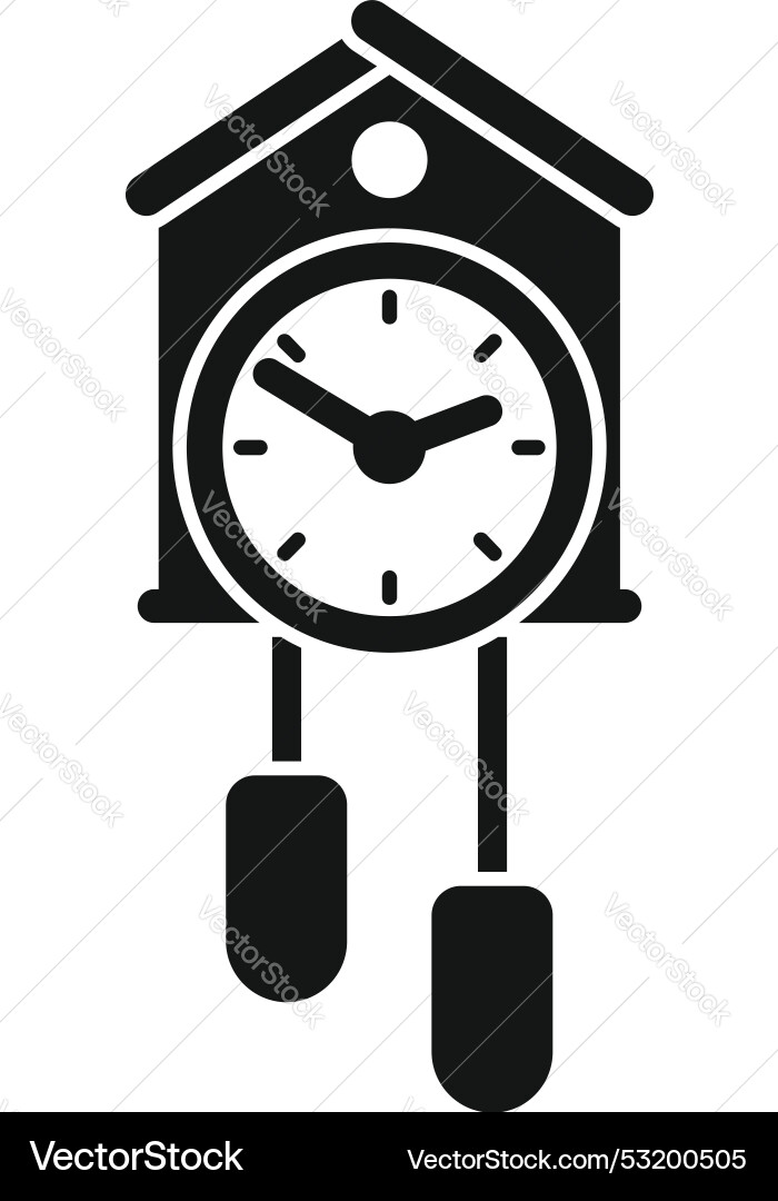 Cuckoo clock striking showing time passing icon Cuckoo clock striking showing time passing icon vector image