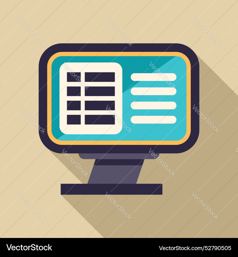 Desktop computer showing spreadsheet software Desktop computer showing spreadsheet software vector image